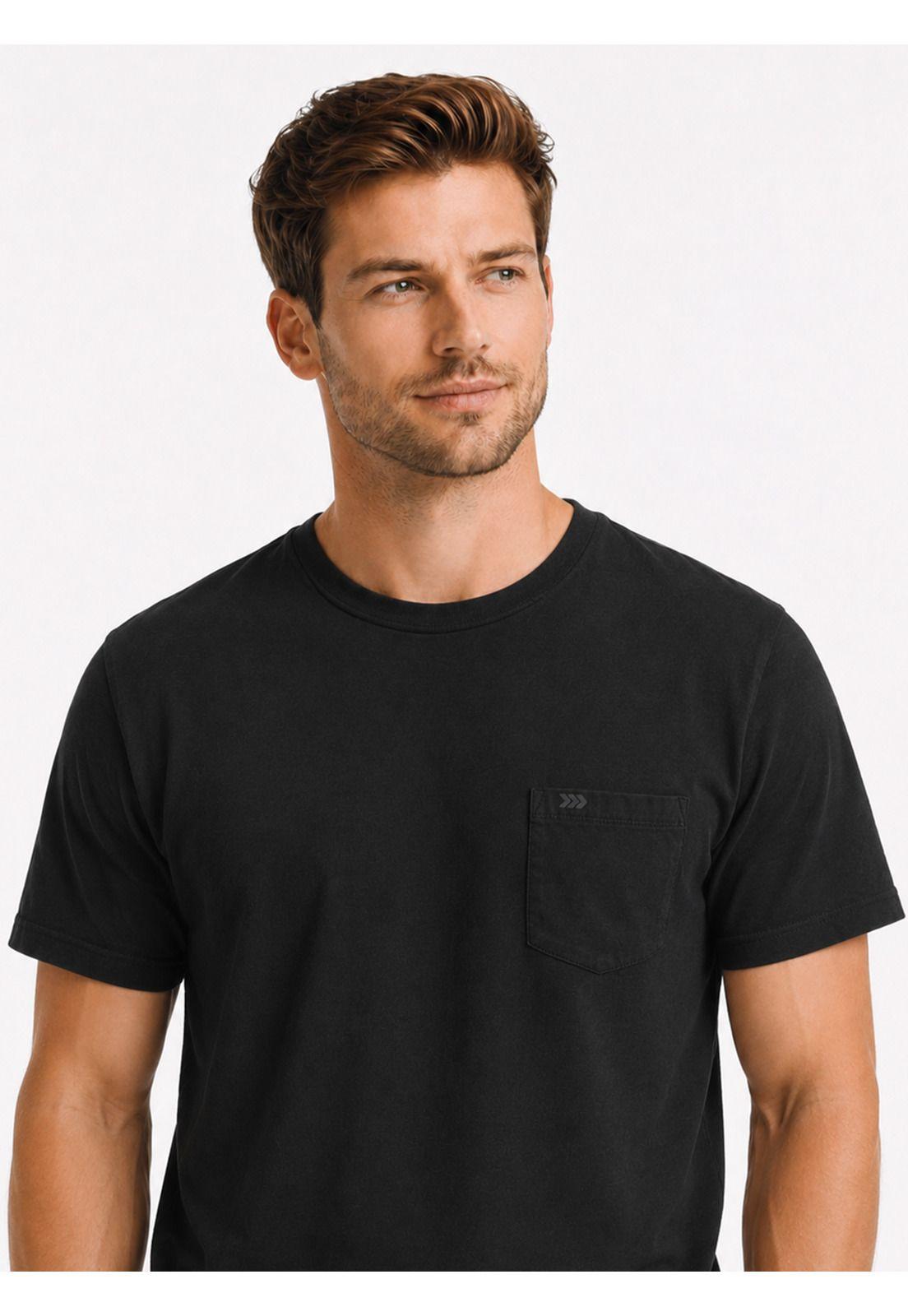 Polera Algodón Lisa Regular Fit Negro Arrow PO34031NE-2