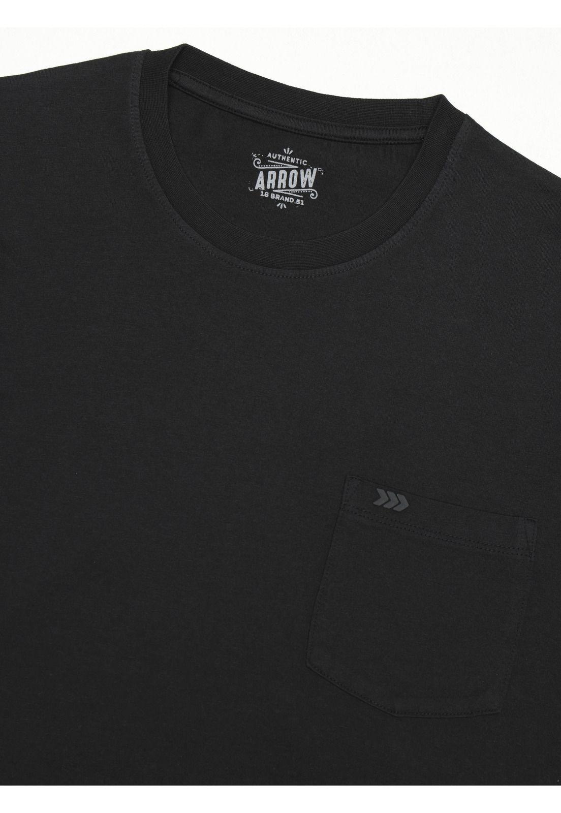 Polera Algodón Lisa Regular Fit Negro Arrow PO34031NE-4