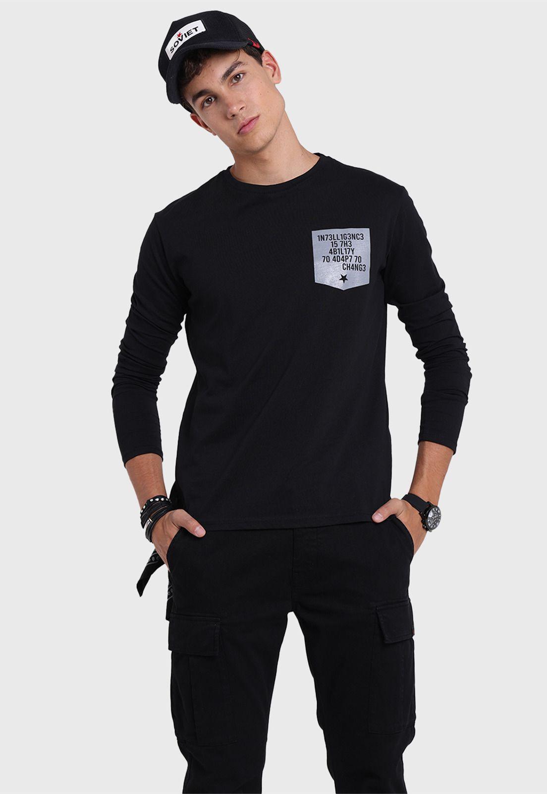 Polera Manga Larga Hombre Soviet SPO2733NE-0