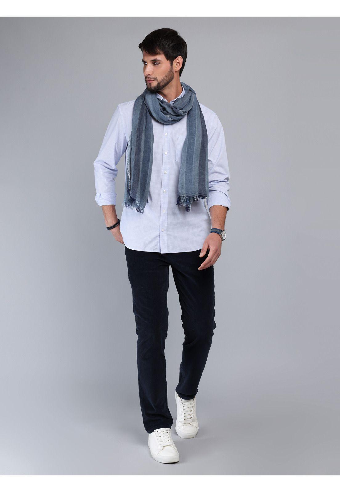 Camisa A Cuadros Regular Fit Celeste Arrow CM33009CE-3