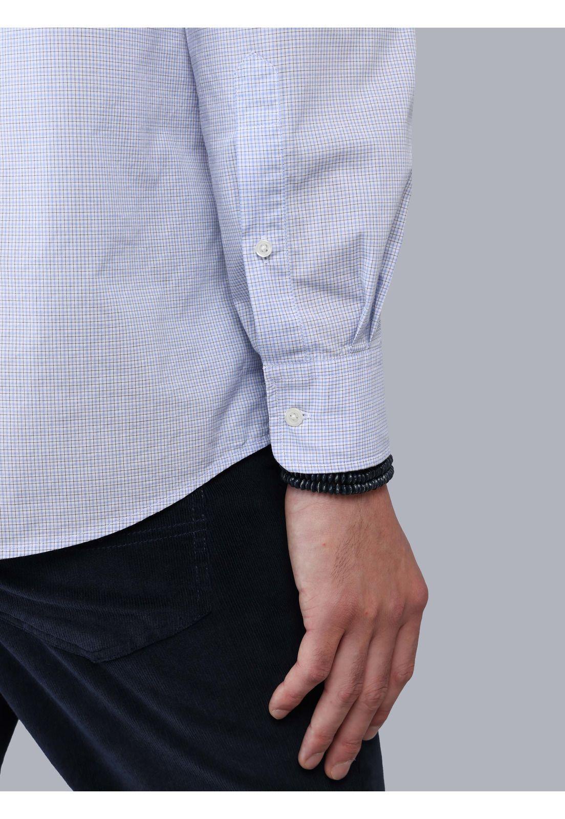 Camisa A Cuadros Regular Fit Celeste Arrow CM33009CE-5