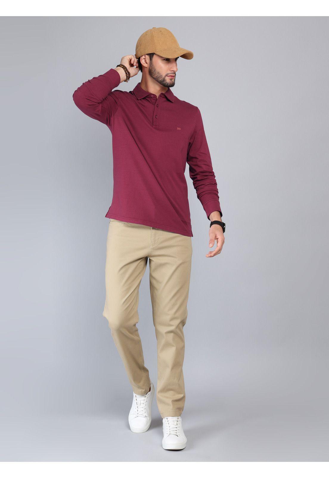 Polera Lisa Stone Wash Regular Fit Rojo Arrow PO33071RO-3