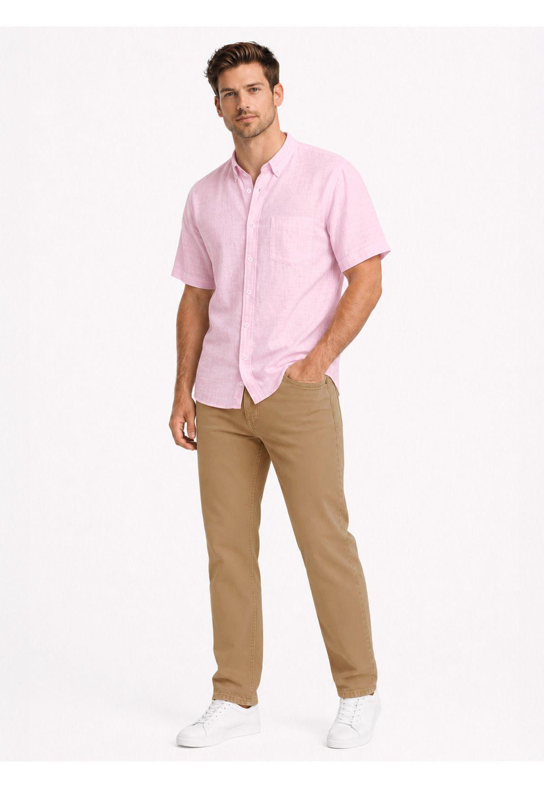 Camisa Texturada Regular Fit Rosado Arrow CM34018RD-2