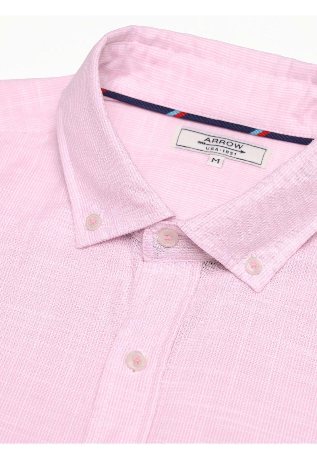Camisa Texturada Regular Fit Rosado Arrow CM34018RD-3