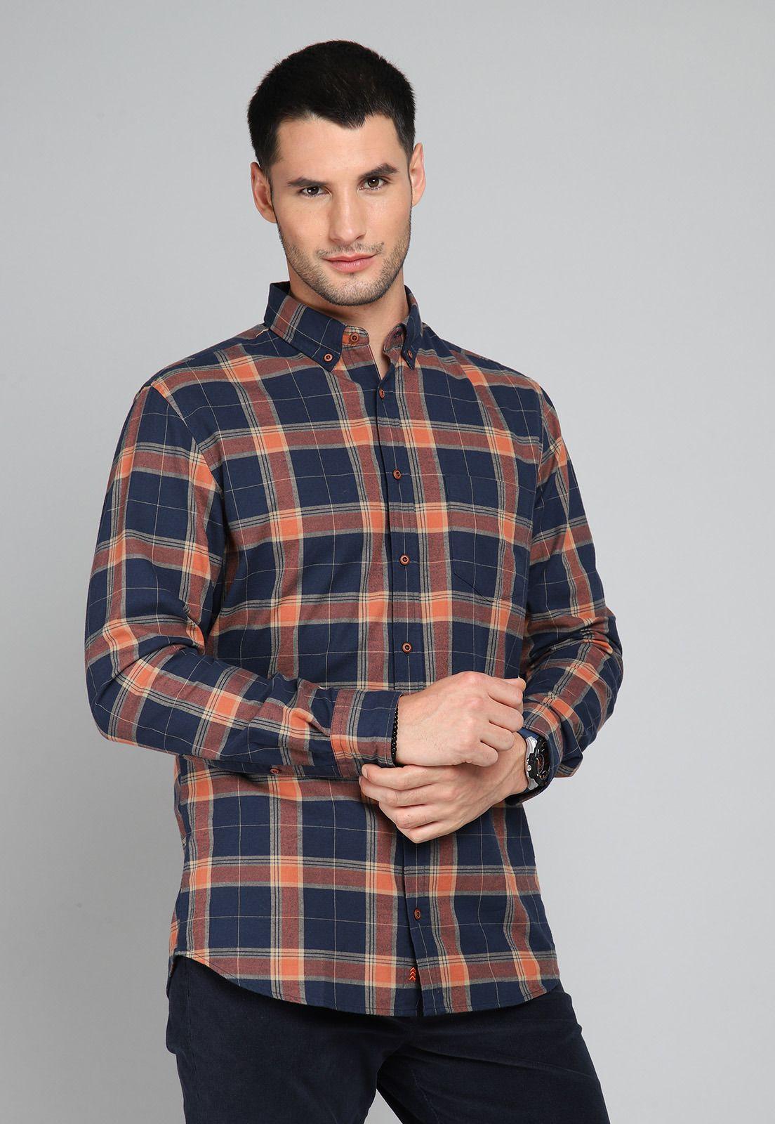 Camisa Cuadros Manga Larga Arrow CM31012AZ-0