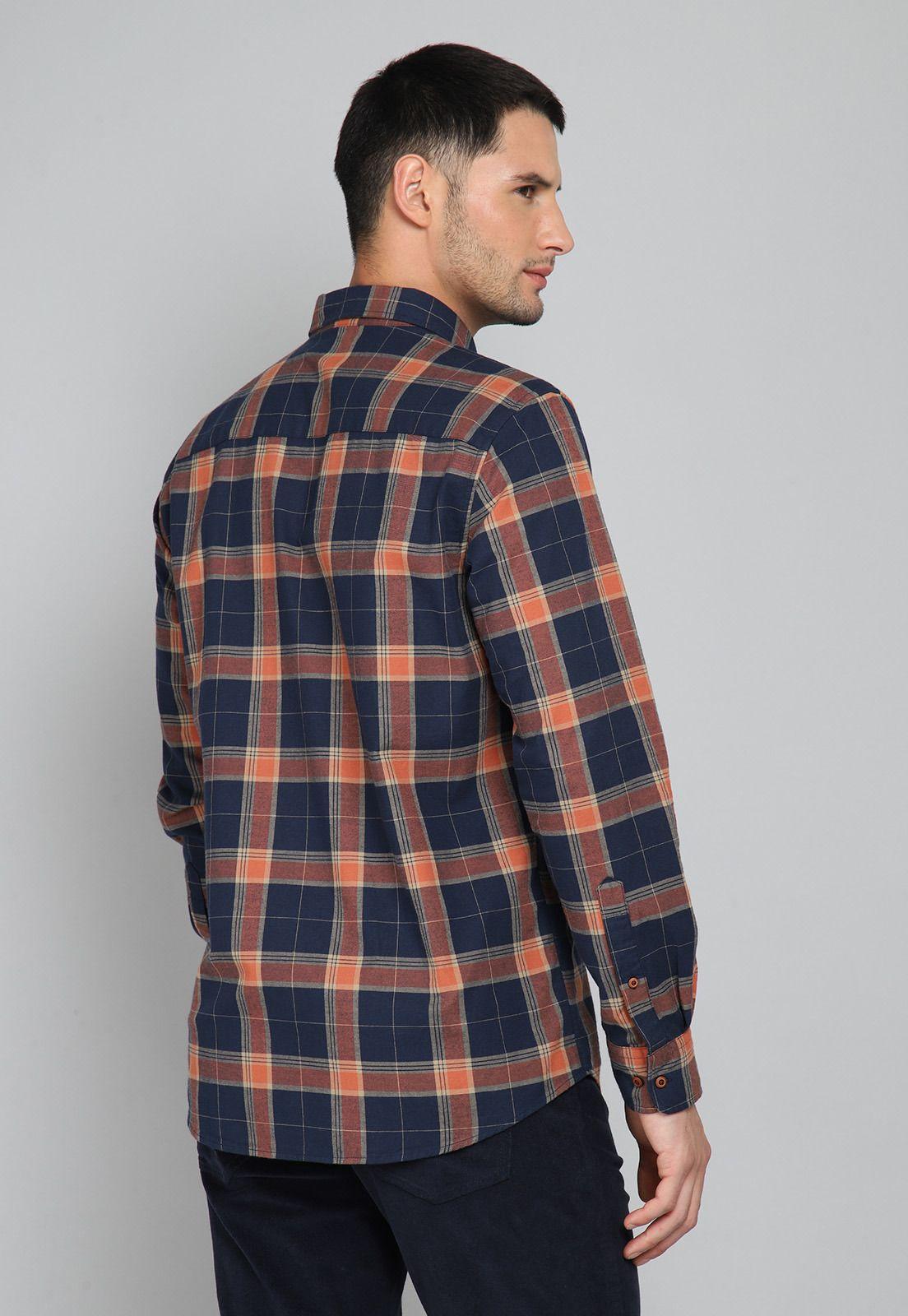 Camisa Cuadros Manga Larga Arrow CM31012AZ-1