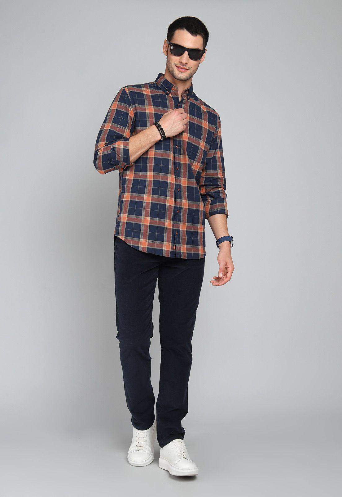 Camisa Cuadros Manga Larga Arrow CM31012AZ-3