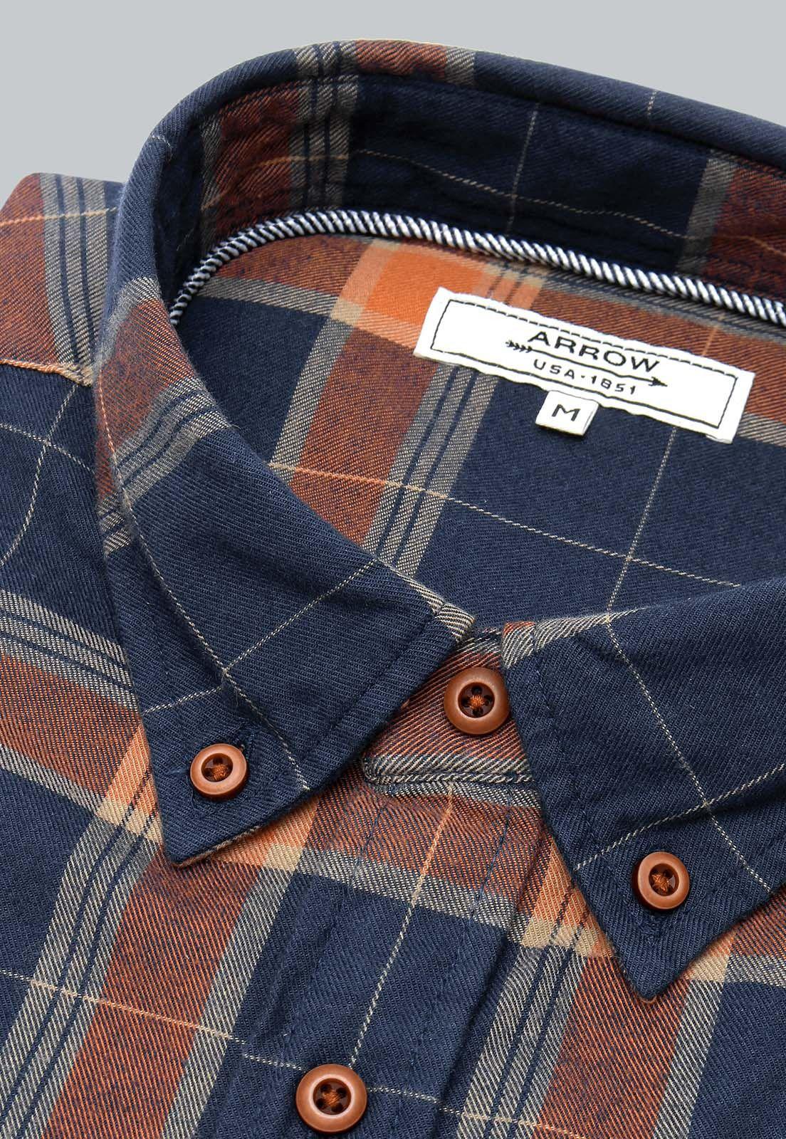 Camisa Cuadros Manga Larga Arrow CM31012AZ-4