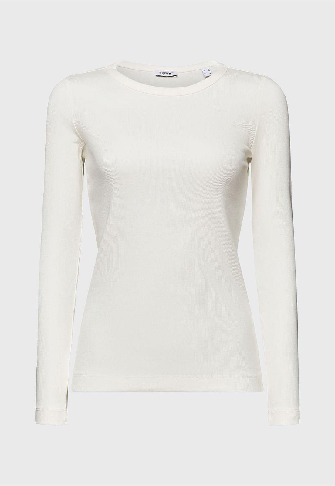 Polera Acanalada Con Cuello Redondo Mujer Esprit 014EE1K308-4
