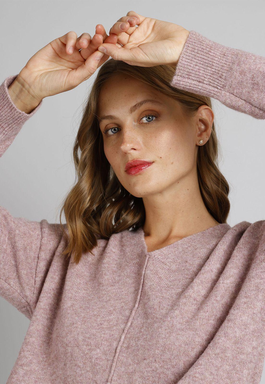 Sweater de Lana Cuello V Mujer Esprit 104EE1I341-2