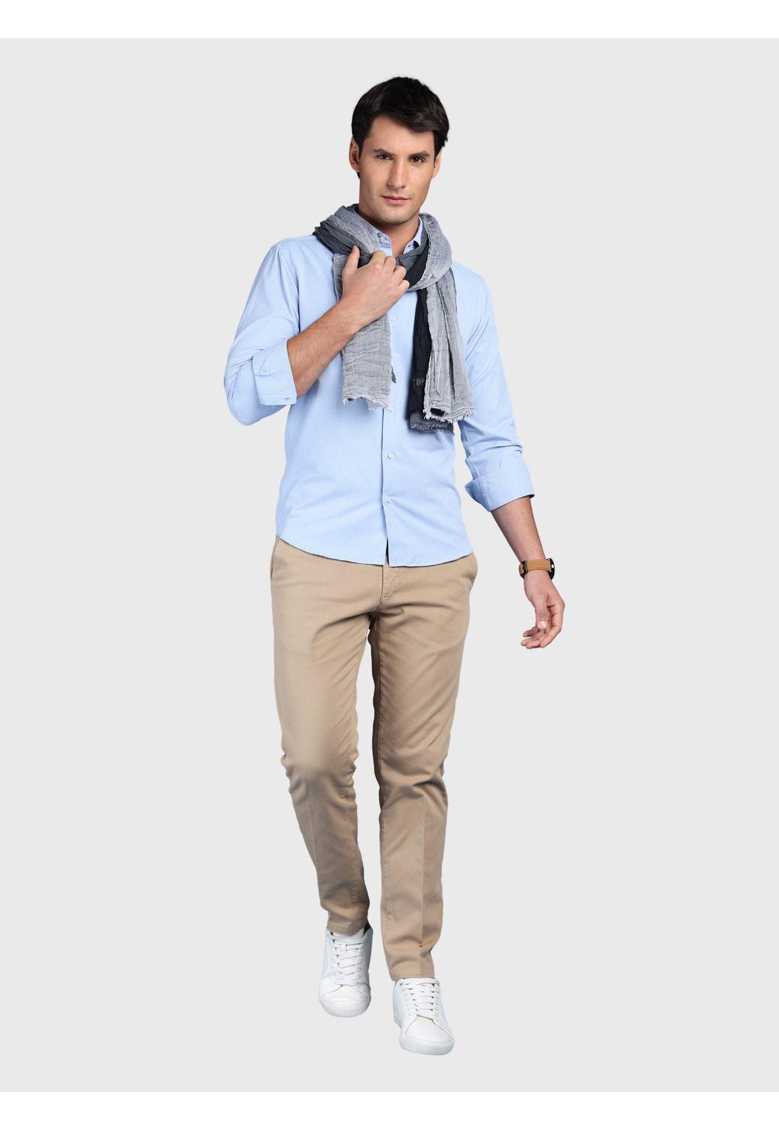 Camisa Texturada Slim Fit Azul Arrow CMI3333AZ-3