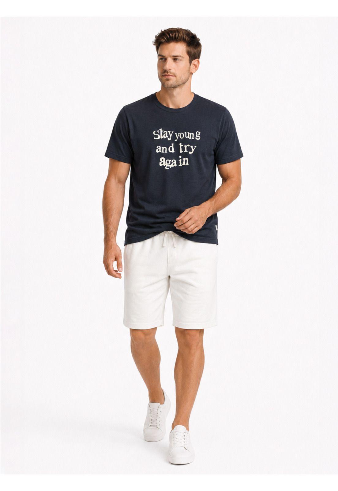Polera Estampada Regular Fit Azul Marino Arrow PO34043NB-3