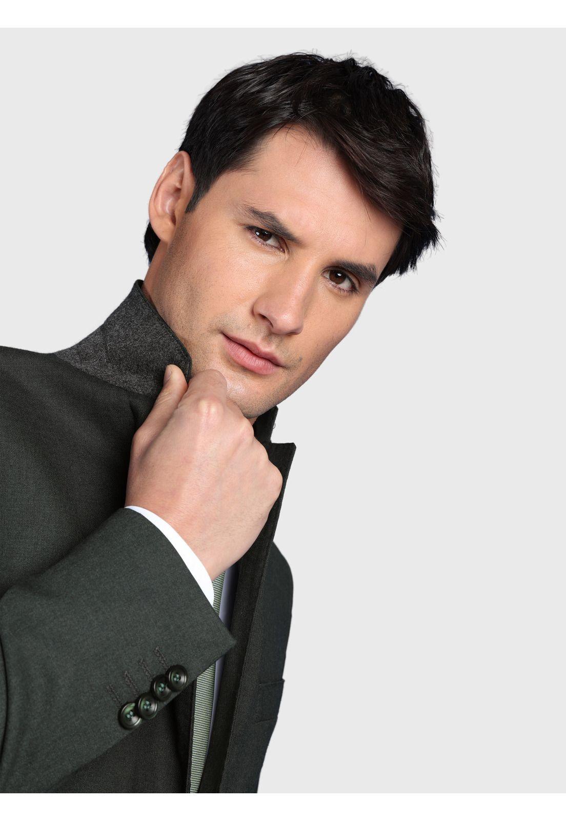 Traje Liso Spandex Slim Fit Verde Arrow AMI3326VE-4