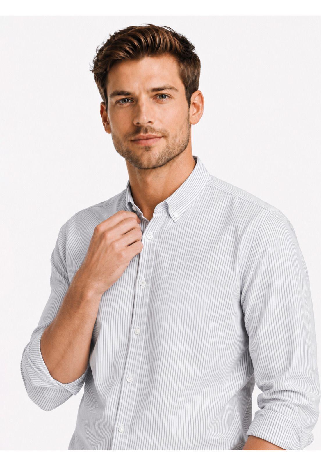 Camisa A Rayas Regular Fit Blanco Arrow CM34014BL-2