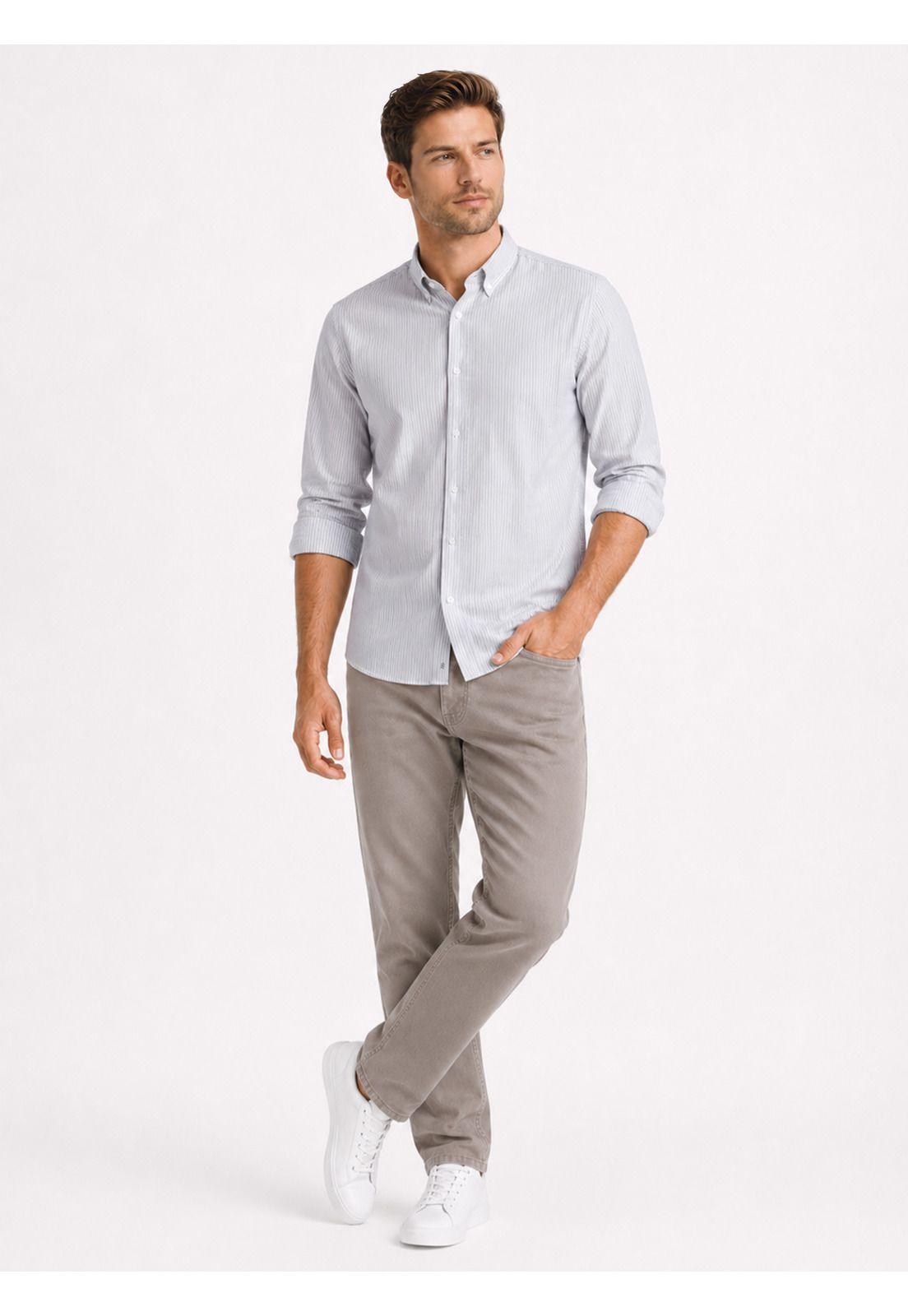 Camisa A Rayas Regular Fit Blanco Arrow CM34014BL-3