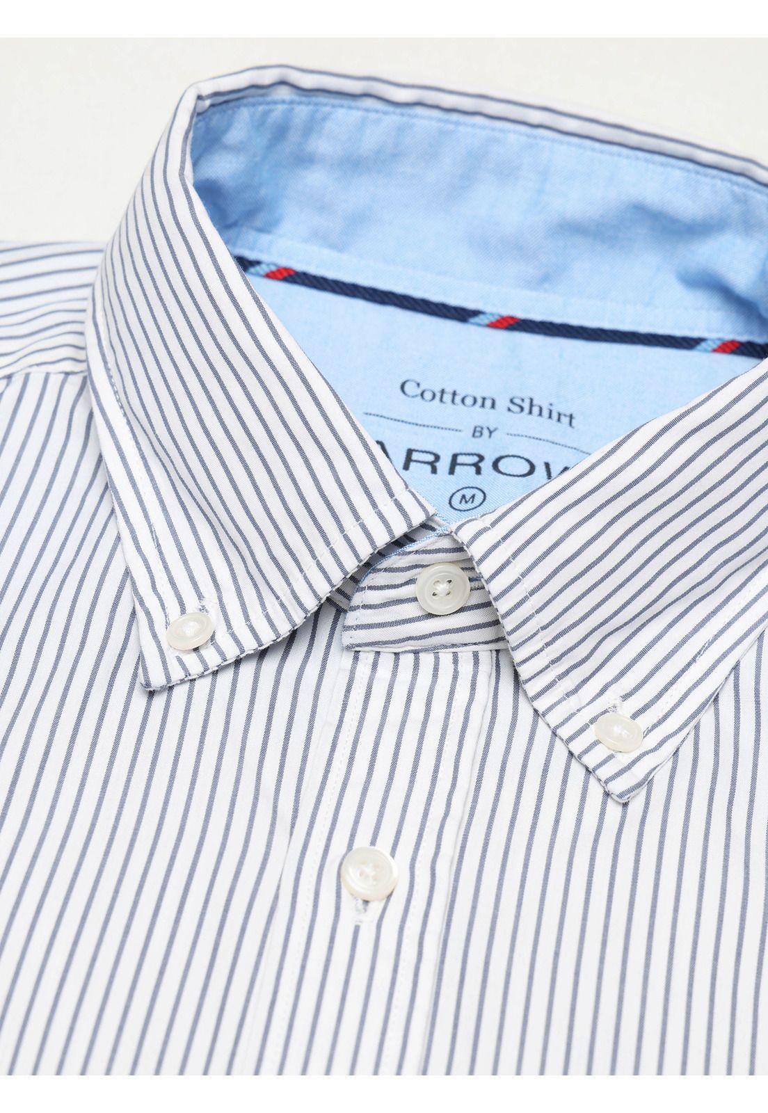 Camisa A Rayas Regular Fit Blanco Arrow CM34014BL-4