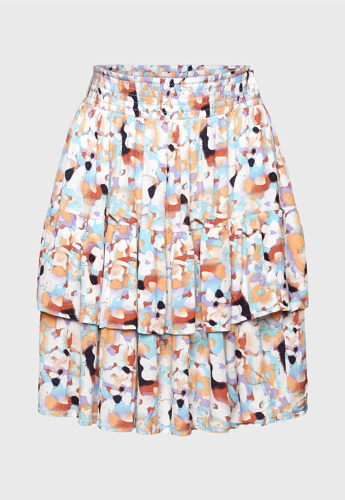 Minifalda Floral Con Pliegues Mujer Esprit-3