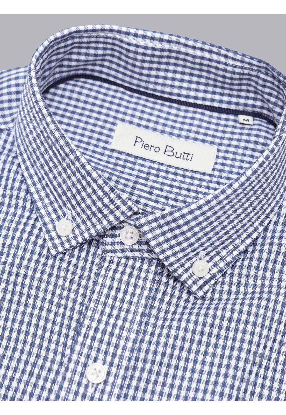 Camisa Cuadros Tailored Fit Azul Marino Piero Butti PBCIF01NB-4
