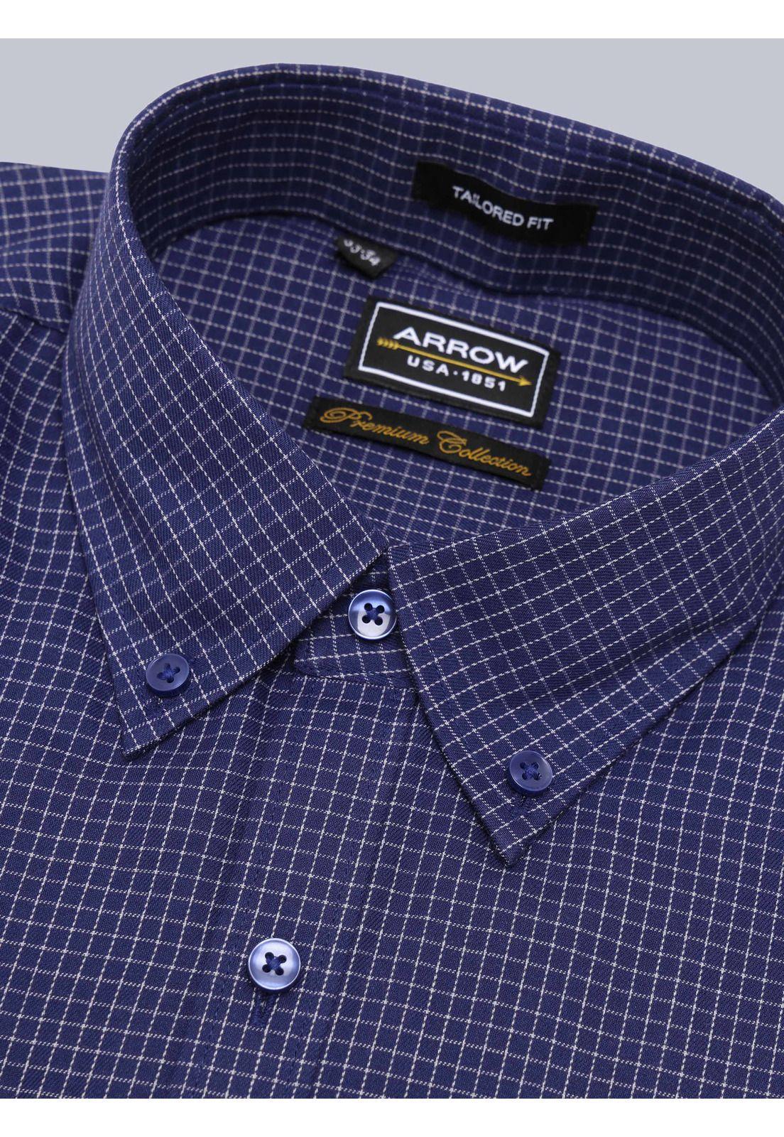 Camisa Formal A Cuadros Tailored Fit Azul Arrow ARM0521AZ-1
