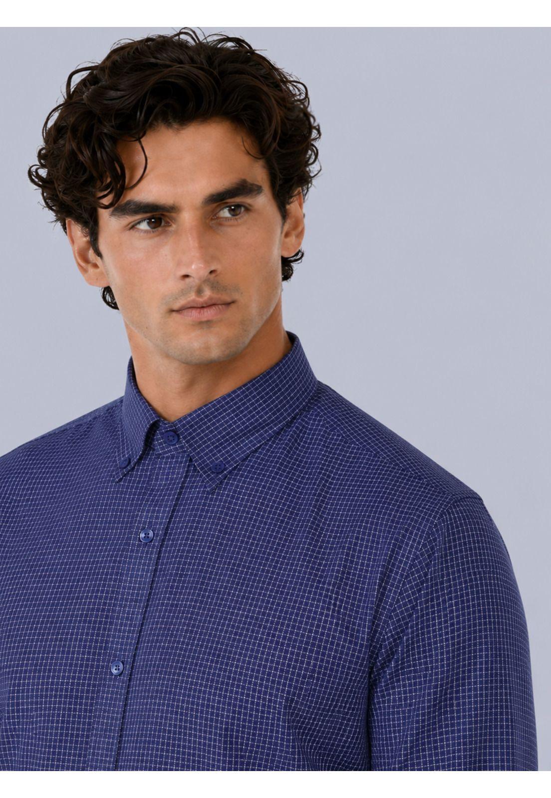 Camisa Formal A Cuadros Tailored Fit Azul Arrow ARM0521AZ-3