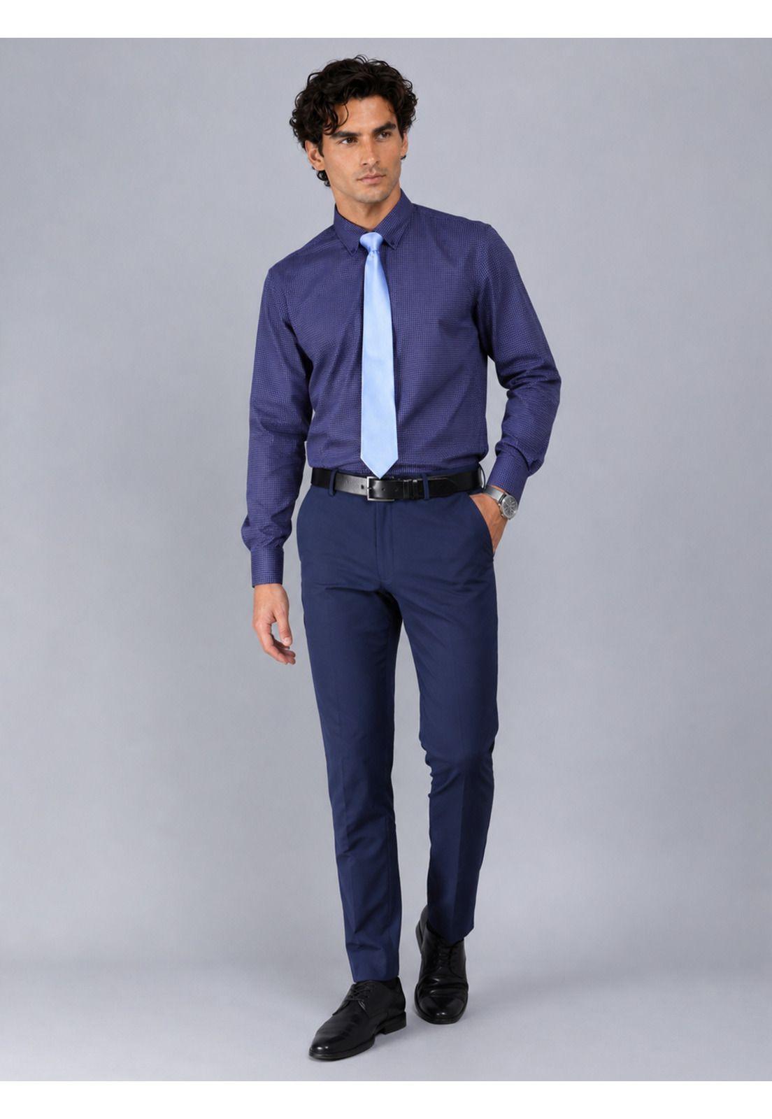 Camisa Formal A Cuadros Tailored Fit Azul Arrow ARM0521AZ-4