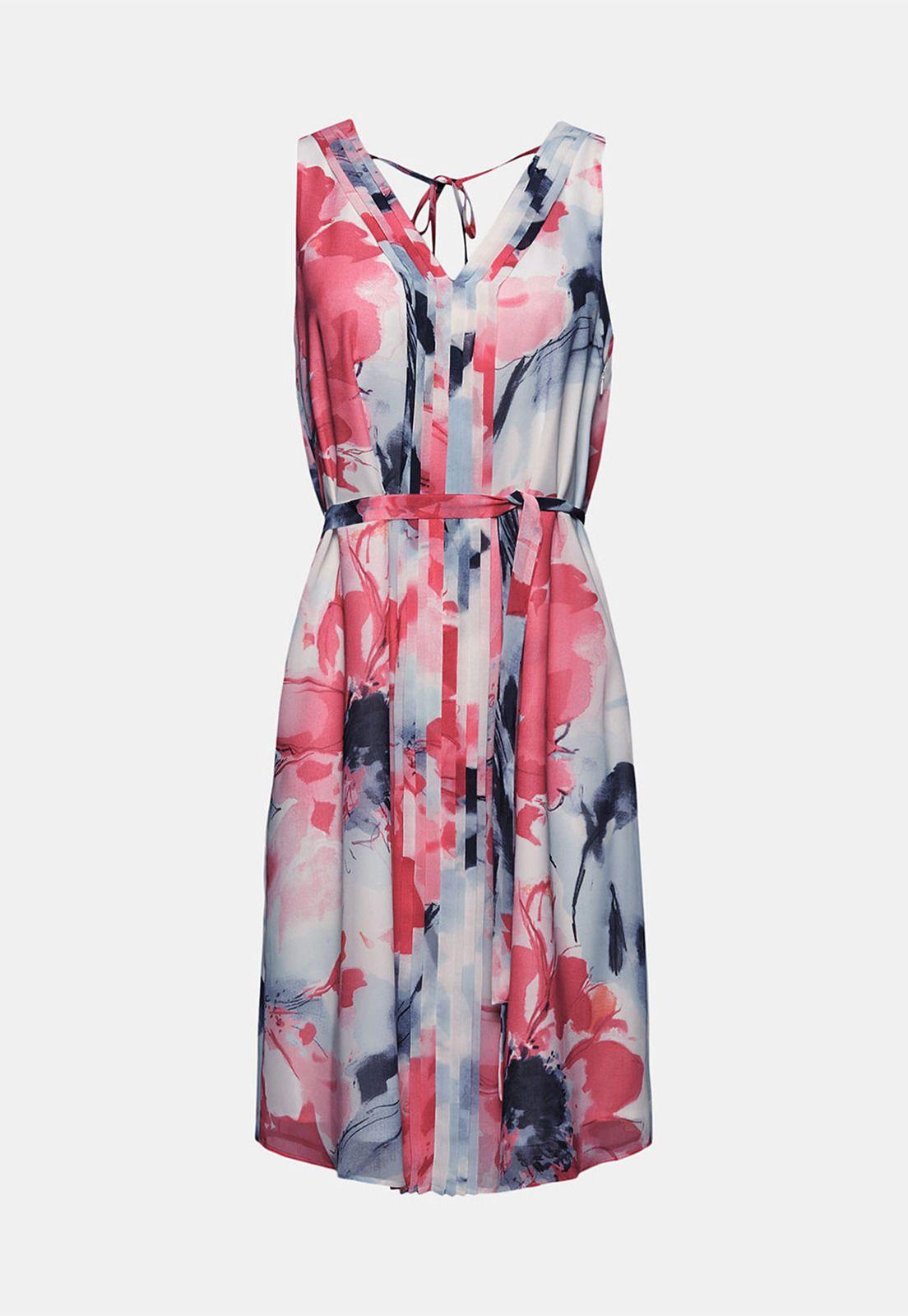 Vestido De Gasa Con Estampado De Flores Esprit-3