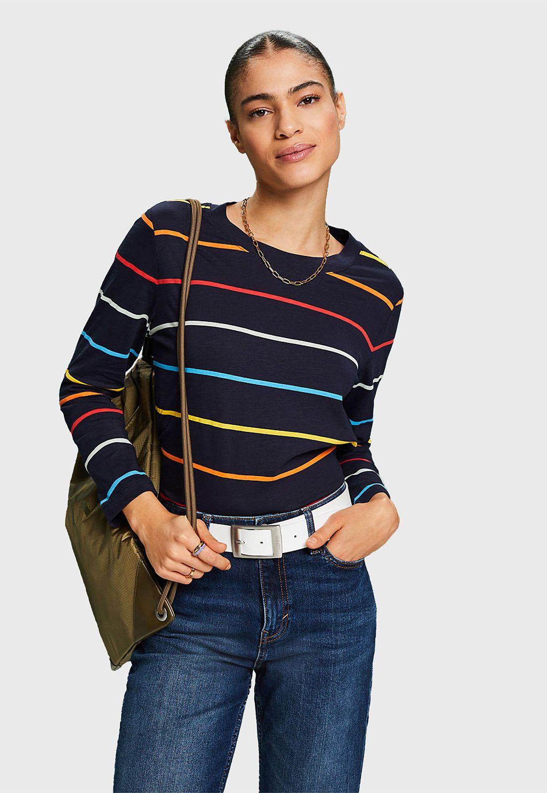Polera Manga Larga A Rayas Mujer Esprit 014EE1K324-0