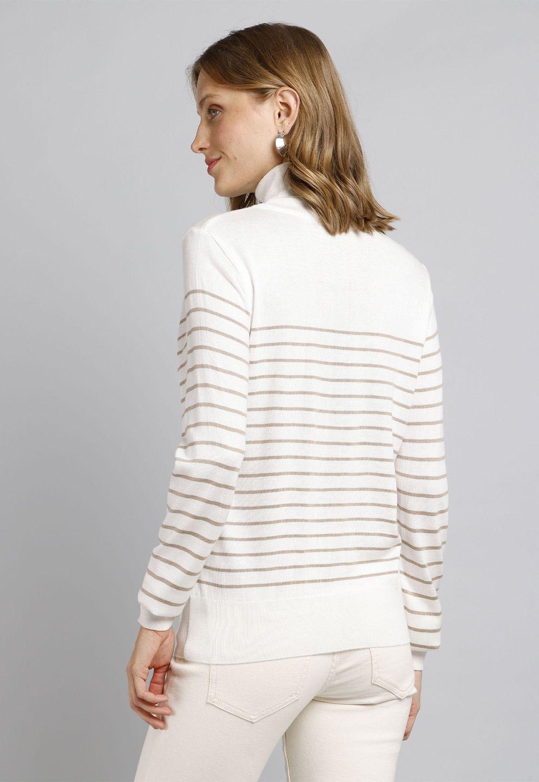 Sweater Liviano a Rayas Cuello Subido Mujer Esprit 469F102-1