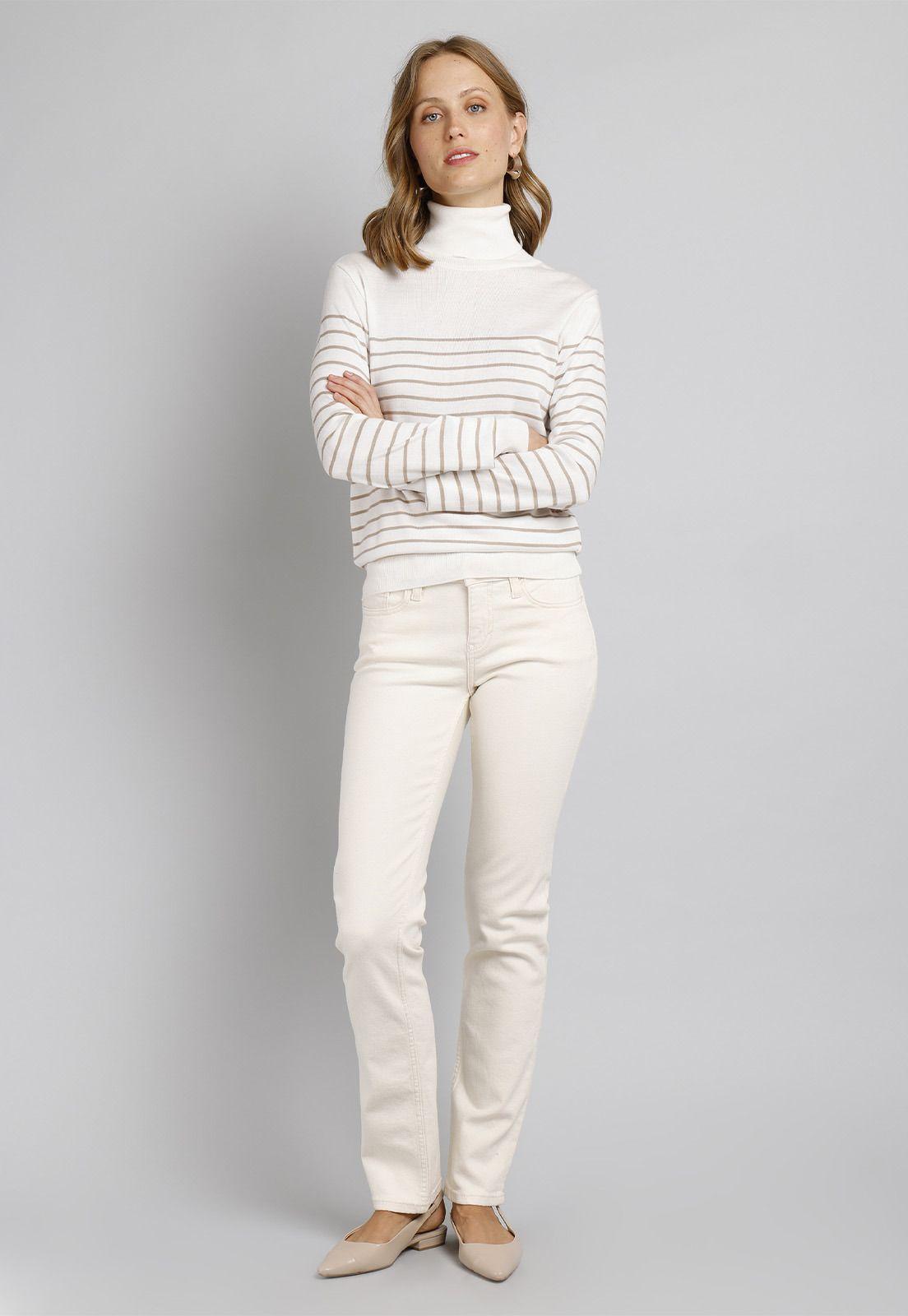 Sweater Liviano a Rayas Cuello Subido Mujer Esprit 469F102-3