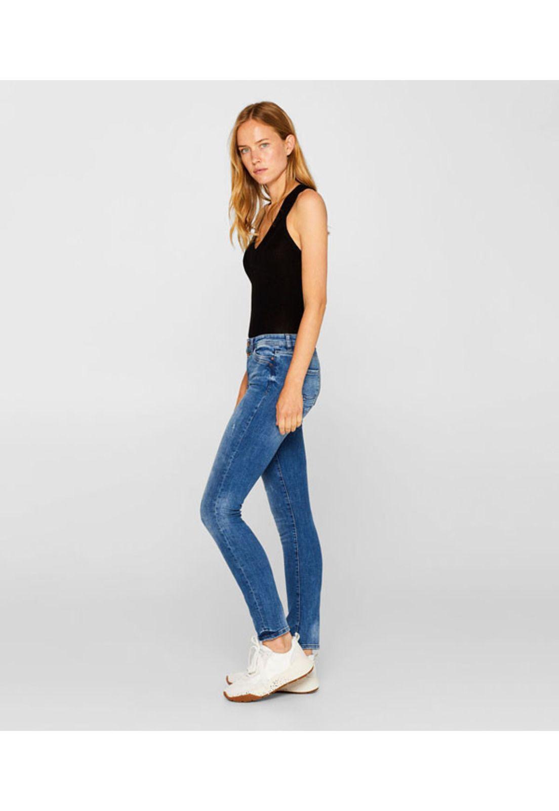 jeans slim medium rise fit con dos botones-4