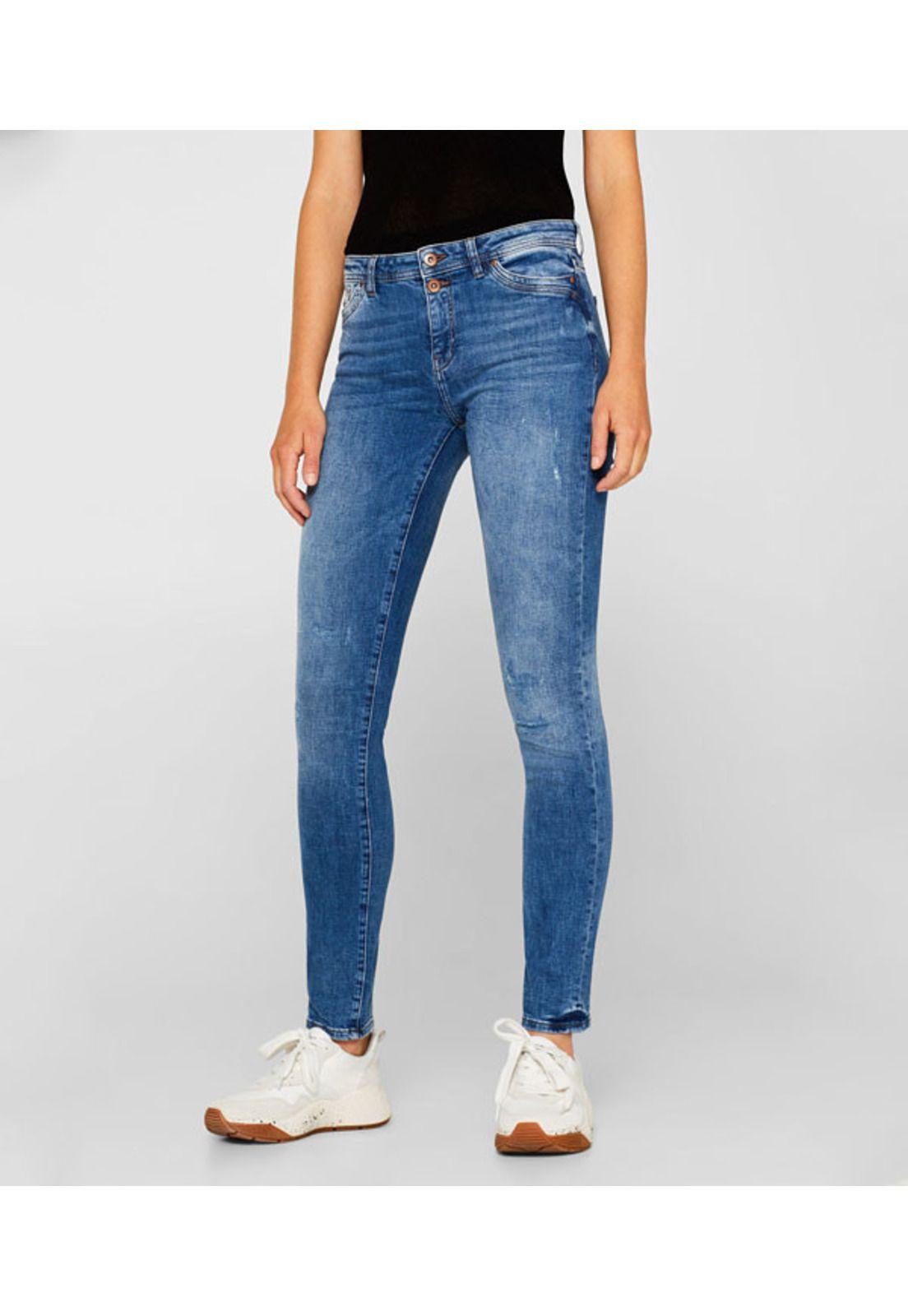 jeans slim medium rise fit con dos botones-5