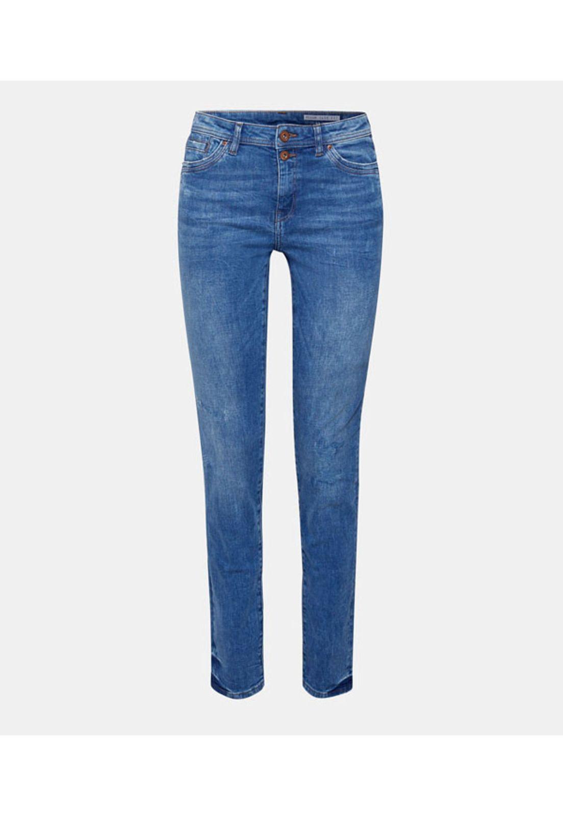 jeans slim medium rise fit con dos botones-7