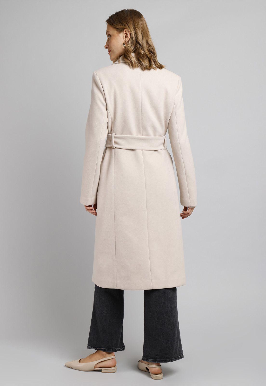 Abrigo de Paño con Lazo en la Cintura Mujer Esprit C000777-1