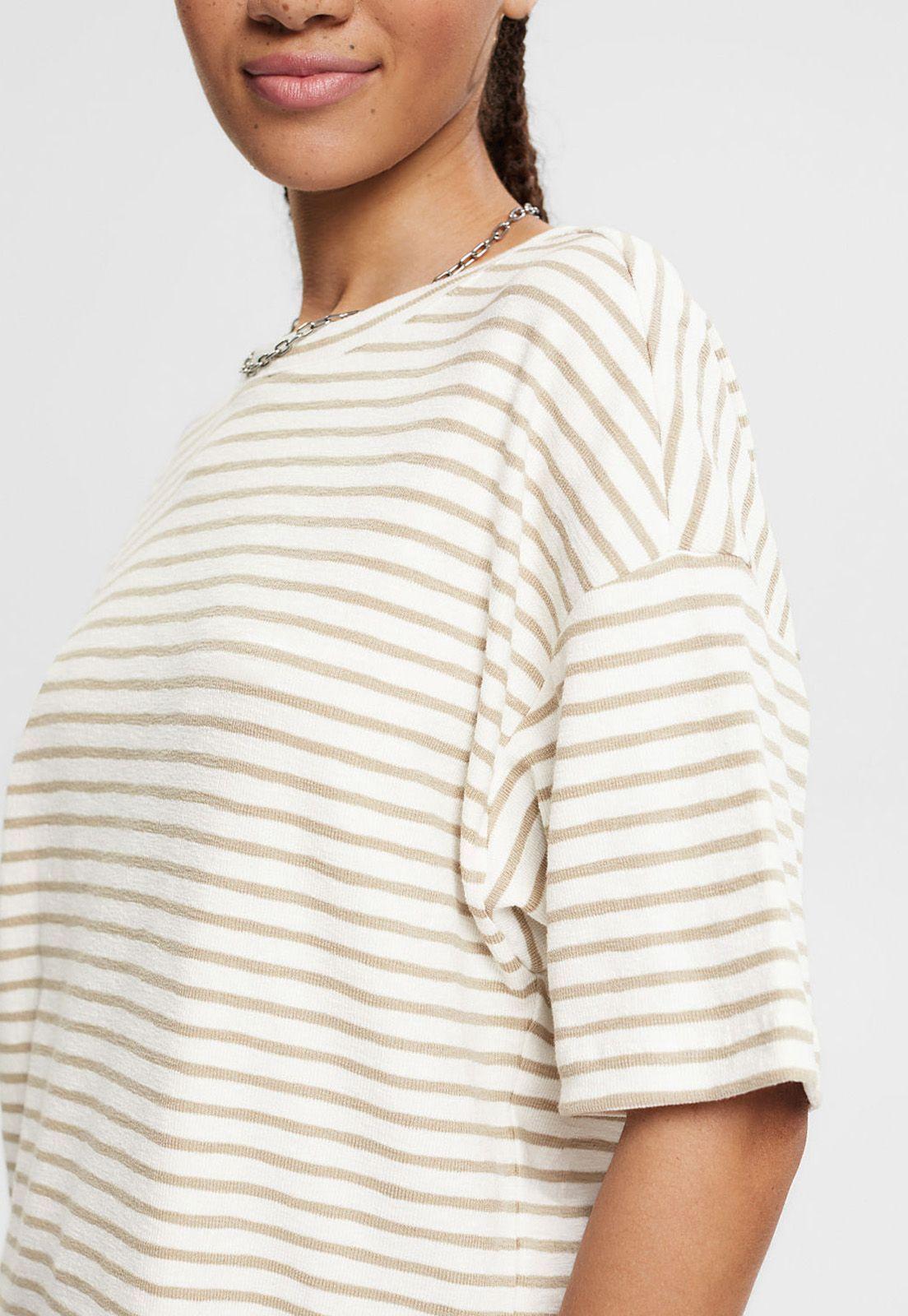 Polera A Rayas Manga Corta Mujer Esprit Naranja-2