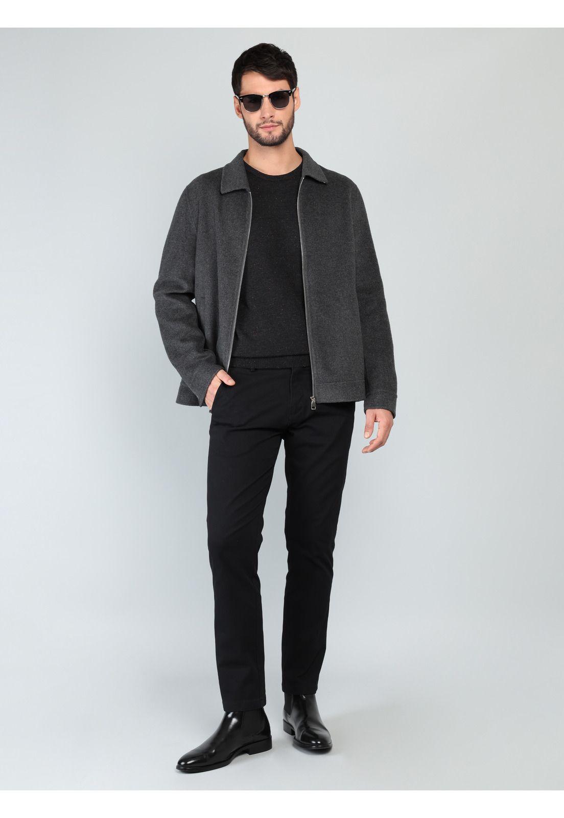 Chaqueta Lisa Recta Regular Fit Gris oscuro Arrow CA33089GO-3