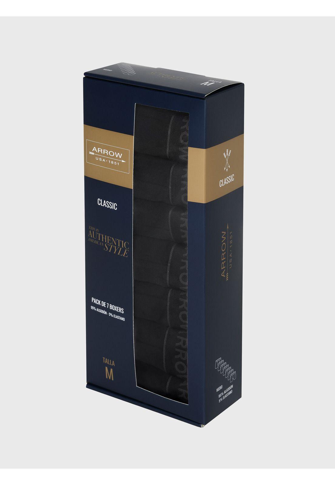 Boxer 7 Unidades Liso Arrow BOD7030NE-2