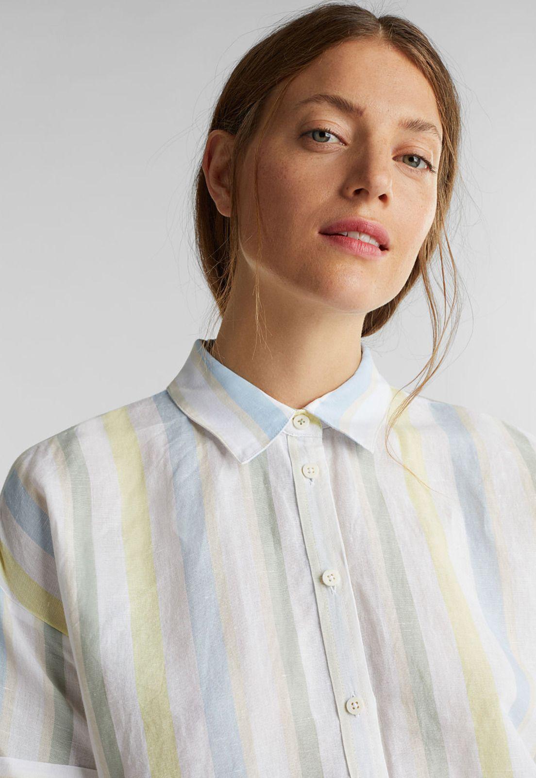 Blusa camisera a rayas-0