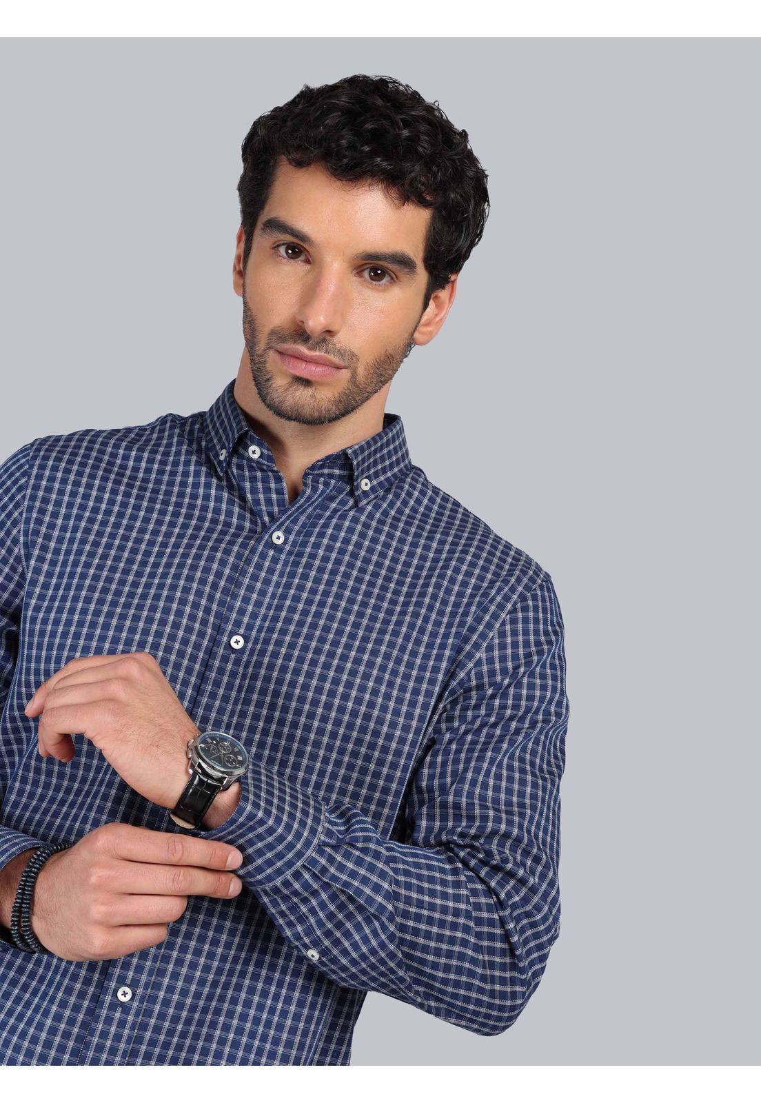 Camisa Cuadros Tailored Fit Azul Marino Piero Butti PBCIF02NB-2
