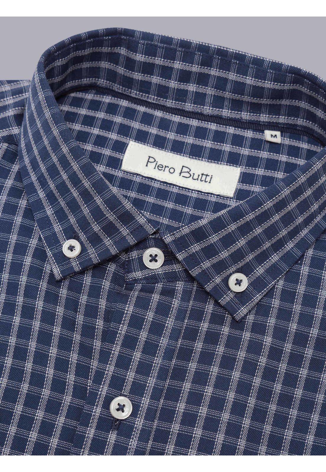 Camisa Cuadros Tailored Fit Azul Marino Piero Butti PBCIF02NB-4