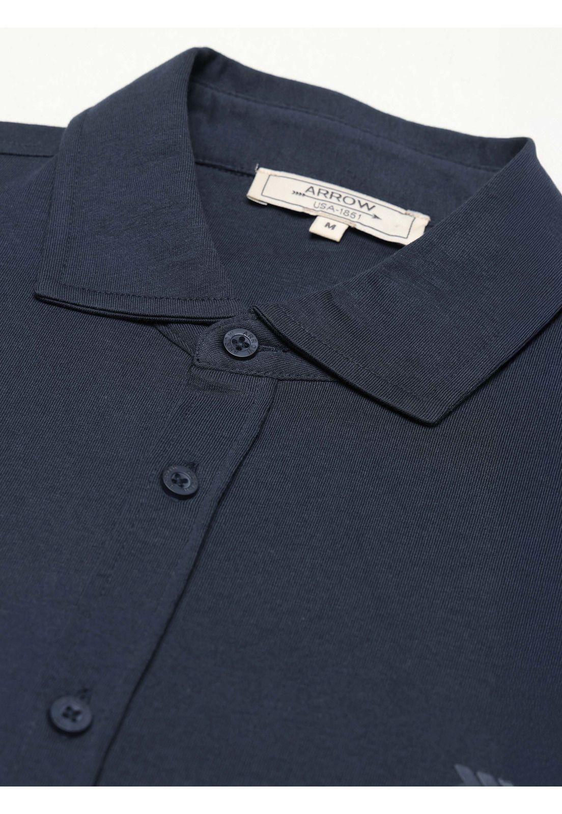 Polera Abotonada Regular Fit Azul Marino Arrow PO34035NB-4
