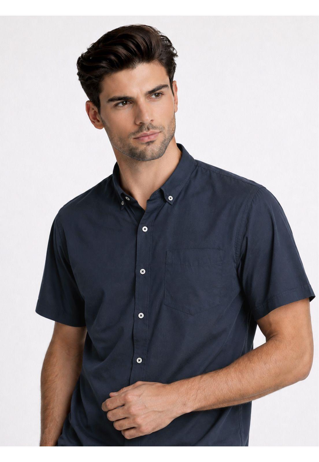 Camisa Lisa Regular Fit Azul Marino Piero Butti PBDVF26NB-2