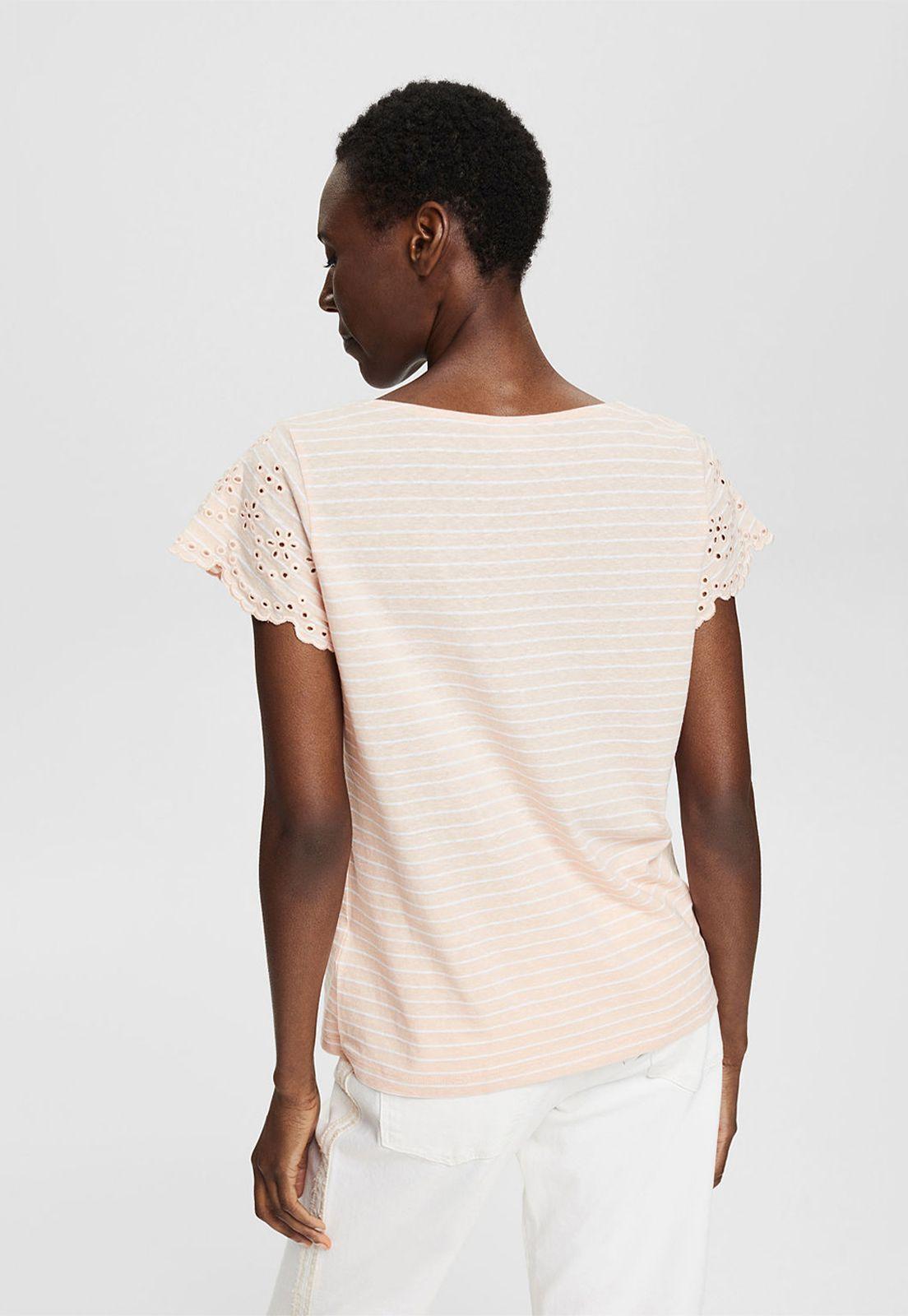 Polera A Rayas Con Bordado Calado Esprit-1