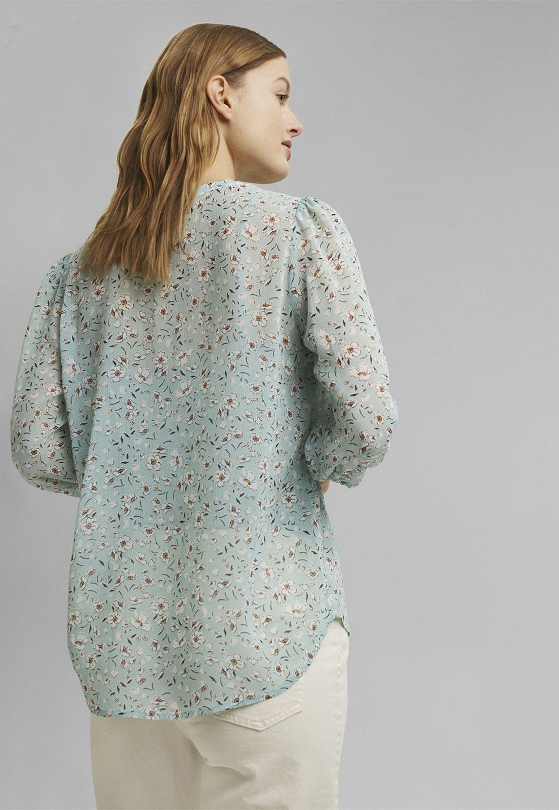 Blusa De Gasa Con Estampado Esprit-1