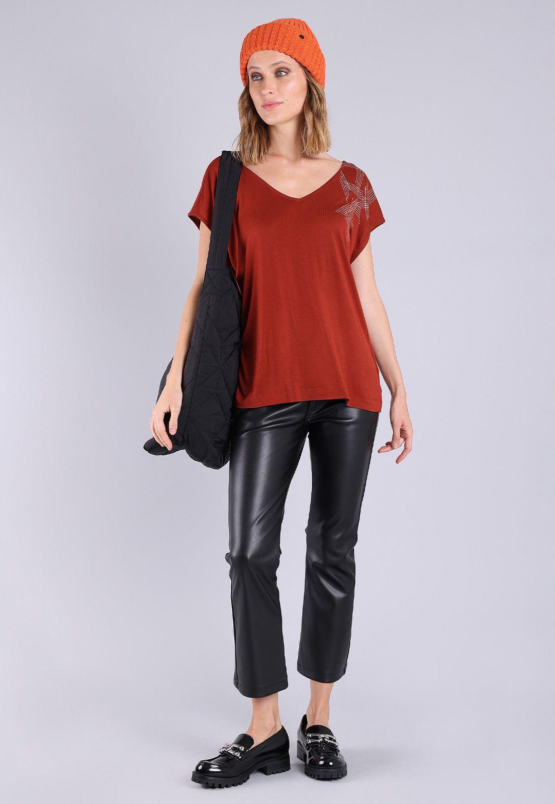 Polera cuello en v y espalda descubierta Mujer Esprit-3