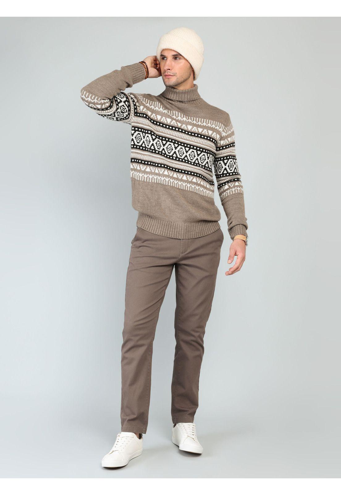 Sweater Cuello Alto Regular Fit Beige Arrow SW33014BE-3