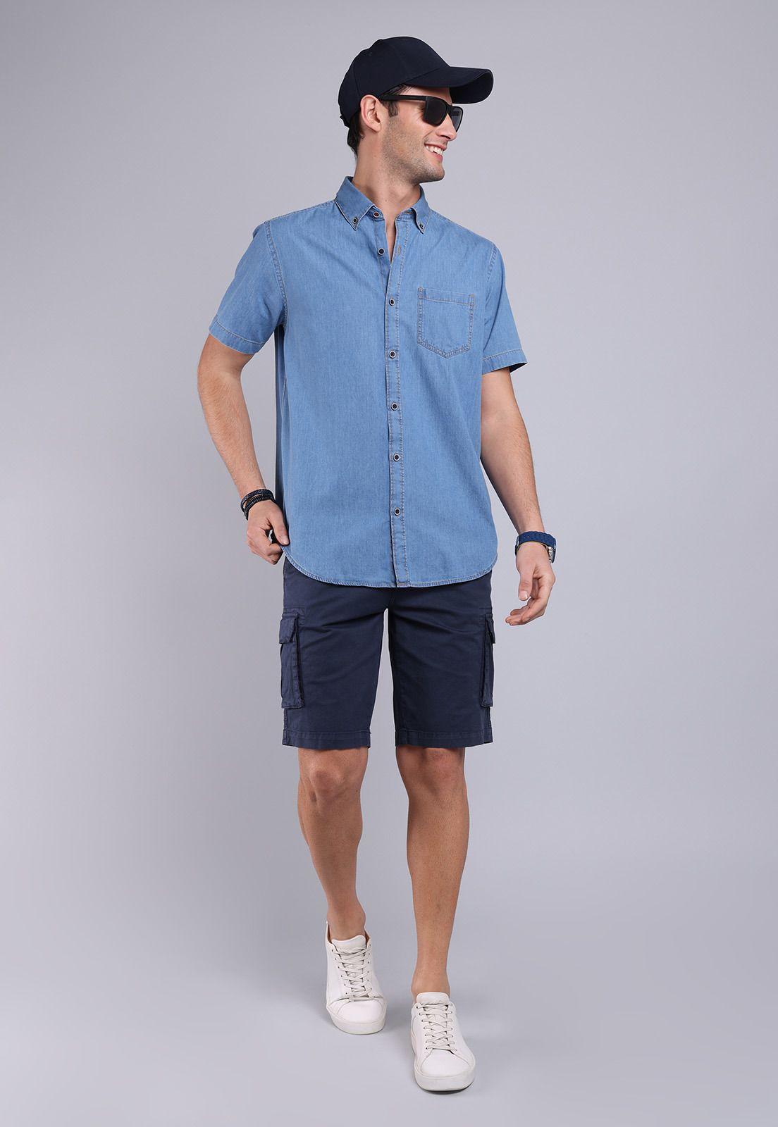 Camisa Denim Manga Corta Soviet BVSHF22DE-3