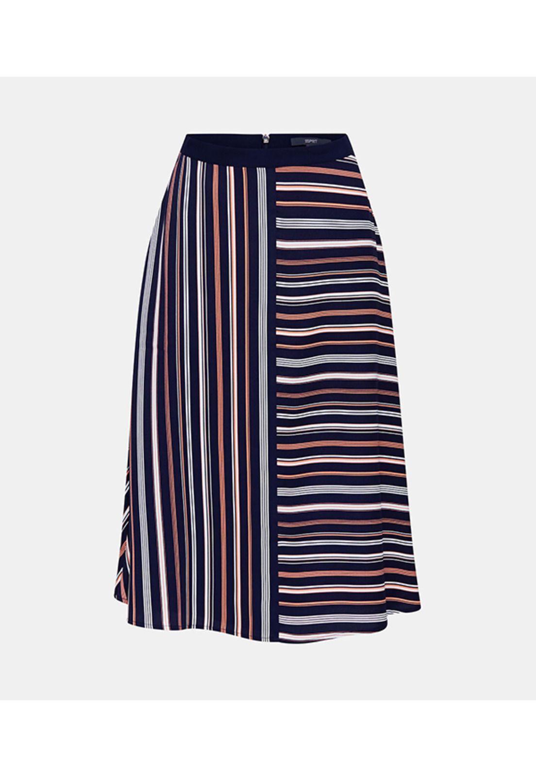 Falda crepé estampado rayas-3