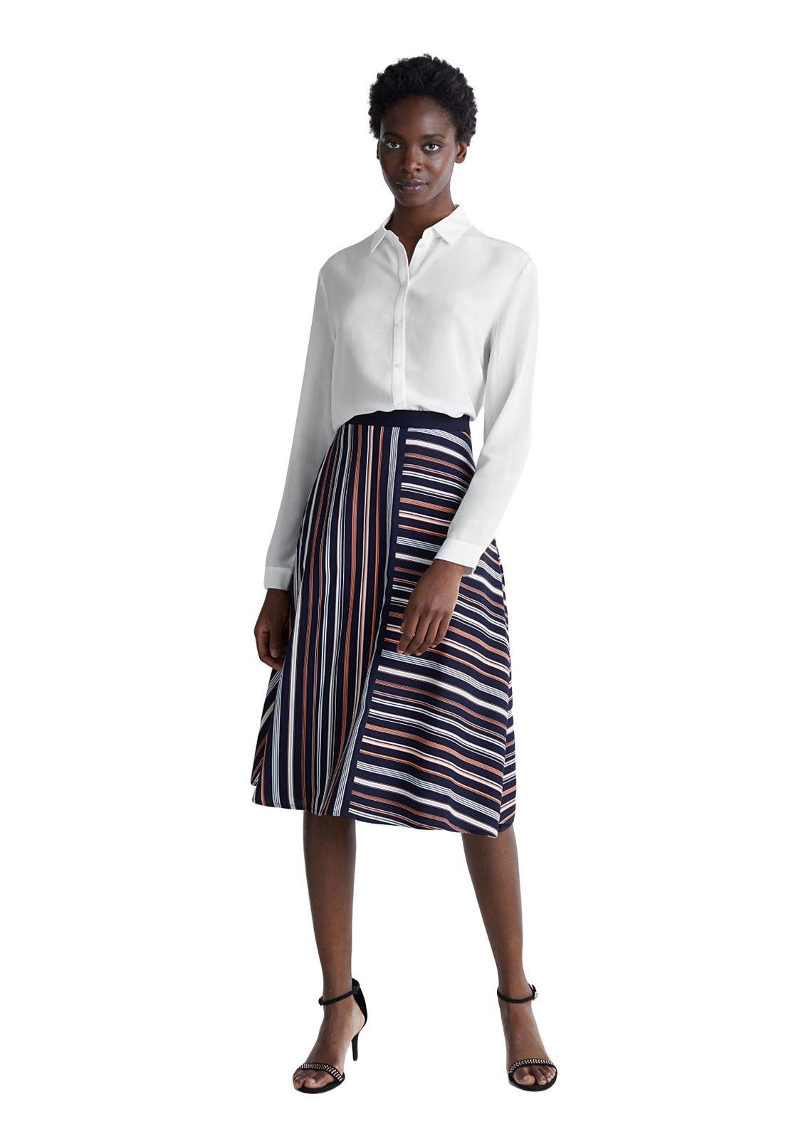 Falda crepé estampado rayas-4