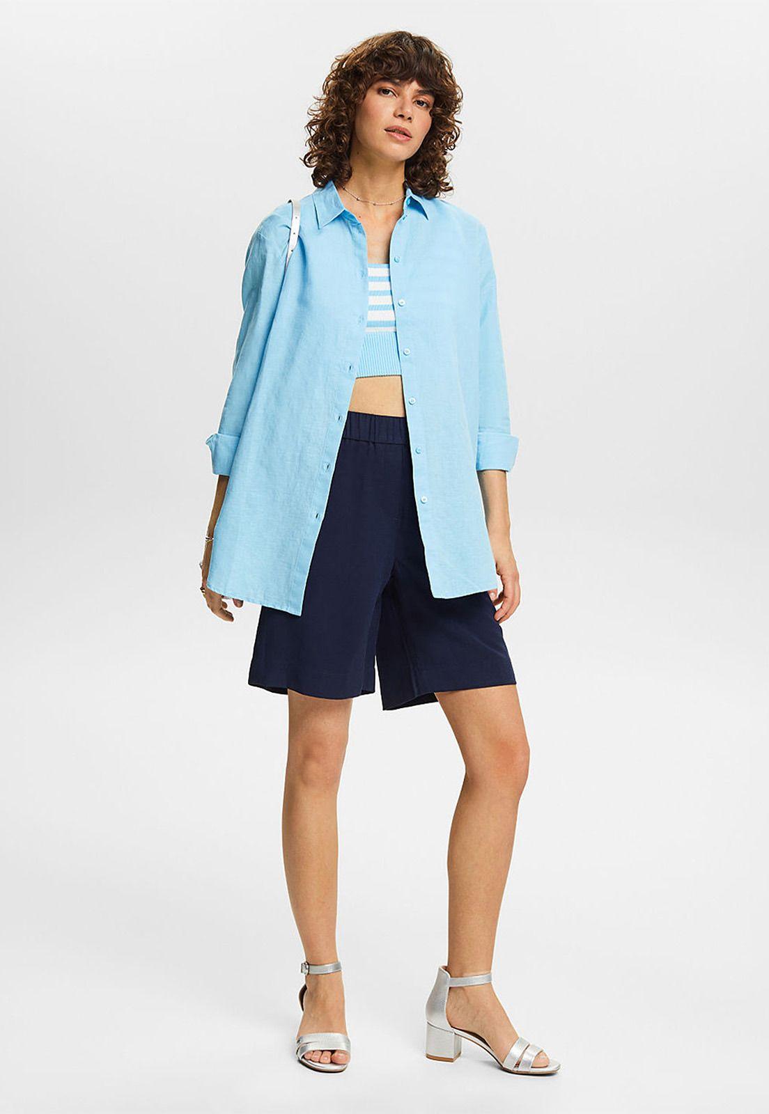 Blusa En Mezcla De Lino Mujer Esprit-0