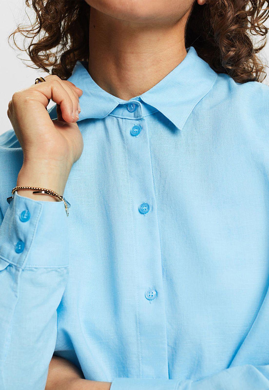Blusa En Mezcla De Lino Mujer Esprit-3